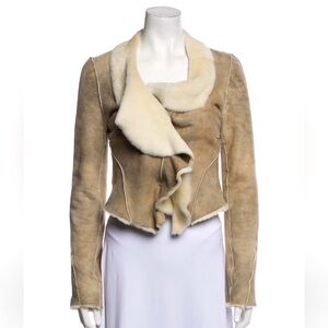 Diane von Furstenberg Leather Biker Jacket, Size XS, Very good condition